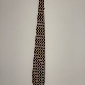 Robert Talbott Men's Neck Tie 100% Silk, Yellow Navy Blue Polka Dot, Made in USA